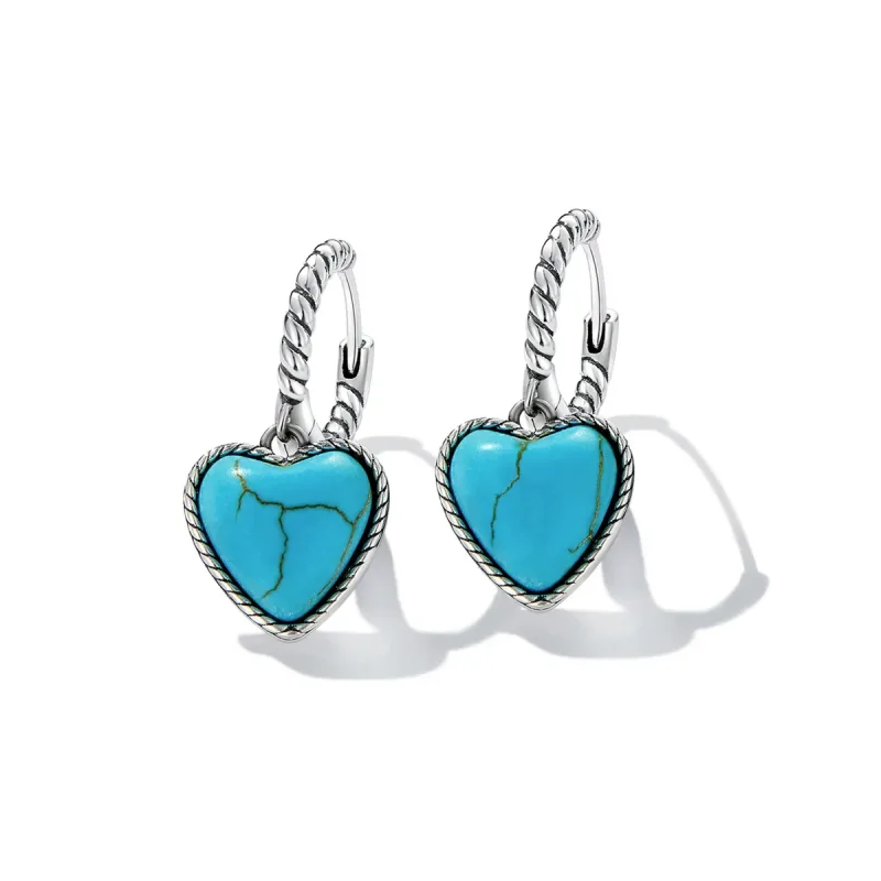 (bilde for) Pandora Style Love Turkis Hoop øredobber - BSE589 - Vis 2