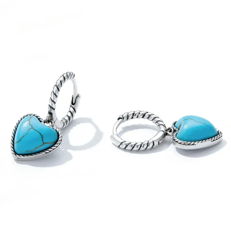 (bilde for) Pandora Style Love Turkis Hoop øredobber - BSE589 - Vis 3
