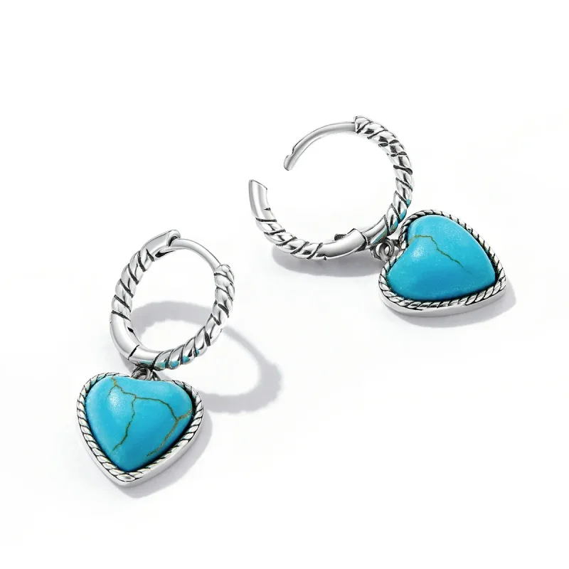 (bilde for) Pandora Style Love Turkis Hoop øredobber - BSE589 - Vis 4