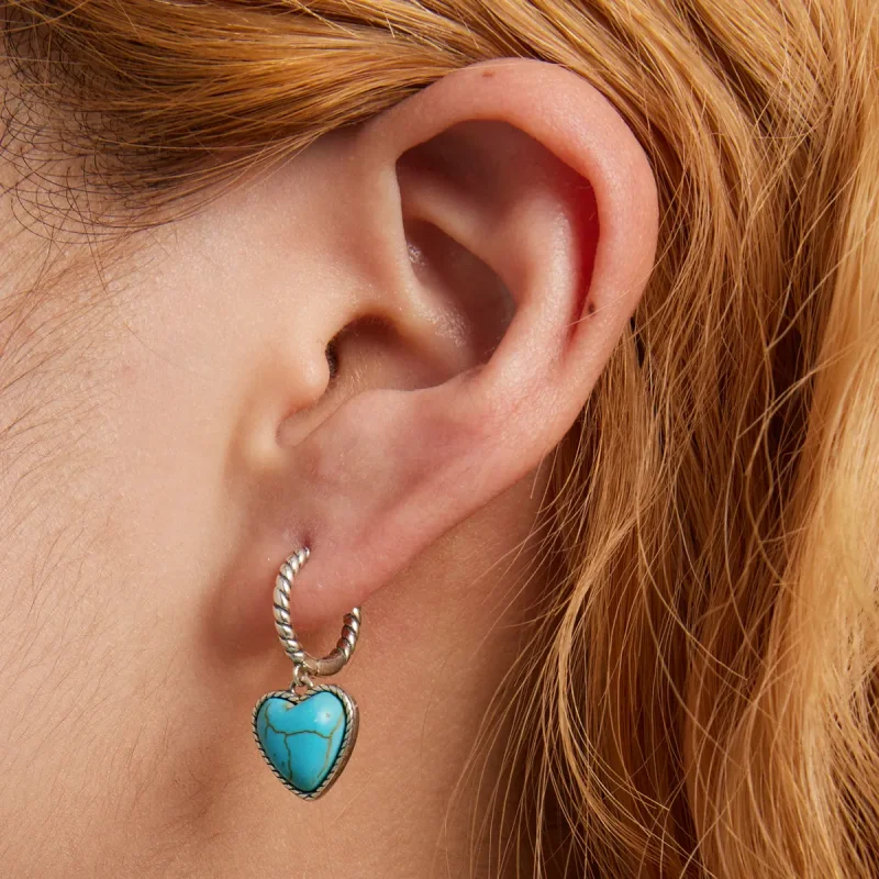 (bilde for) Pandora Style Love Turkis Hoop øredobber - BSE589 - Vis 8