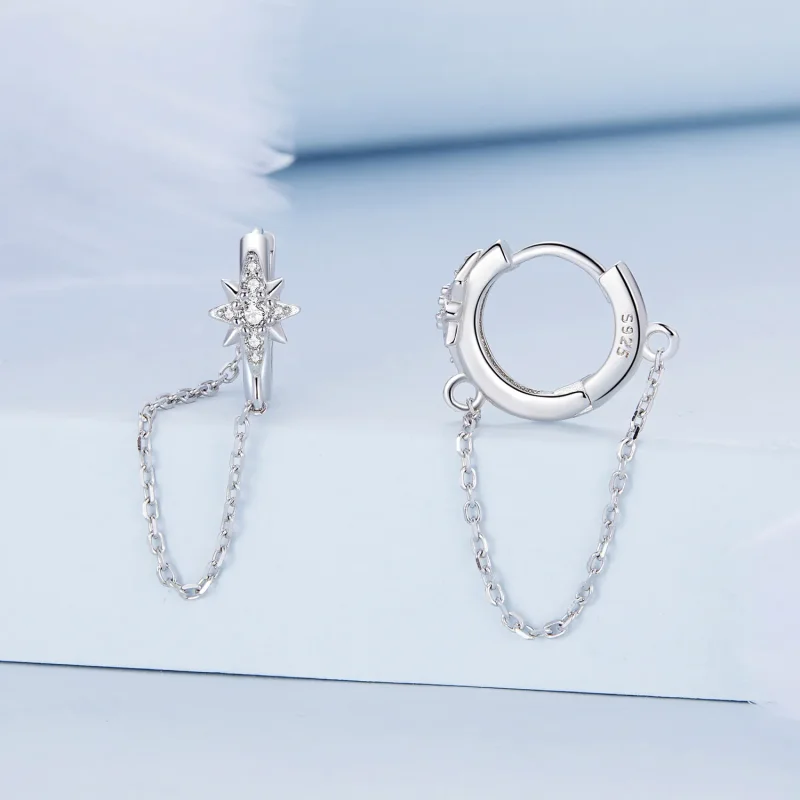(bilde for) Pandora Style Mans Star Hoop øredobber - BSE699 - Vis 2