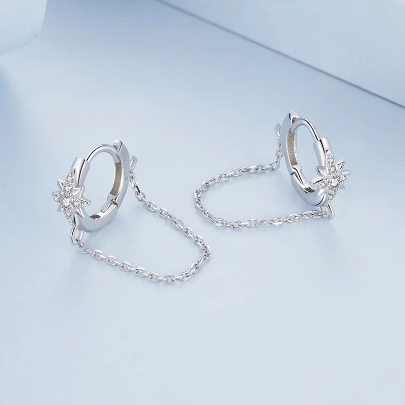 (bilde for) Pandora Style Mans Star Hoop øredobber - BSE699 - Vis 3