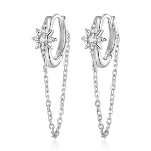 (bilde for) Pandora Style Mans Star Hoop øredobber - BSE699