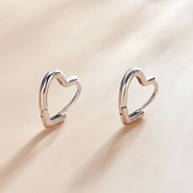 (bilde for) Pandora Style Metal Hjertebøyle øredobber - SCE1174-A - Vis 2