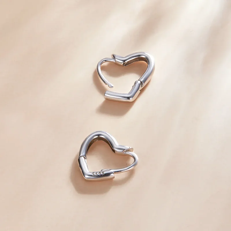 (bilde for) Pandora Style Metal Hjertebøyle øredobber - SCE1174-A - Vis 3