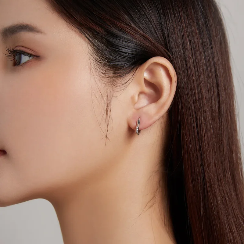(bilde for) Pandora Style Metal Hjertebøyle øredobber - SCE1174-A - Vis 6