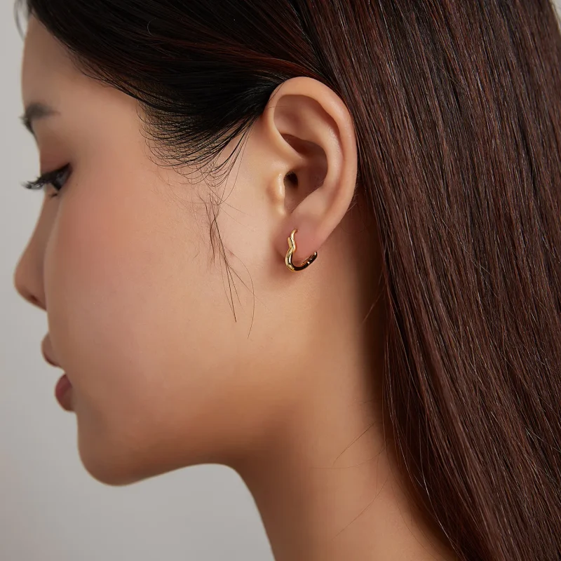 (bilde for) Pandora Style Metal Hjertebøyle øredobber - SCE1174-B - Vis 4