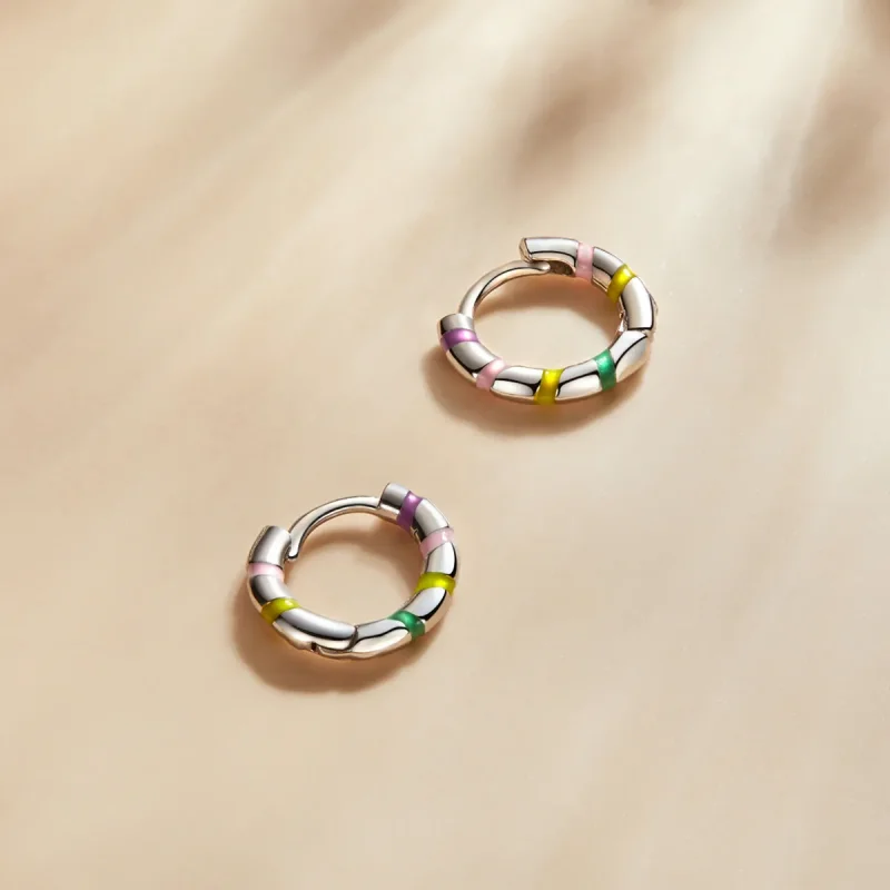 (bilde for) Pandora Style Mini Ribbon Hoop øredobber - SCE1284 - Vis 2