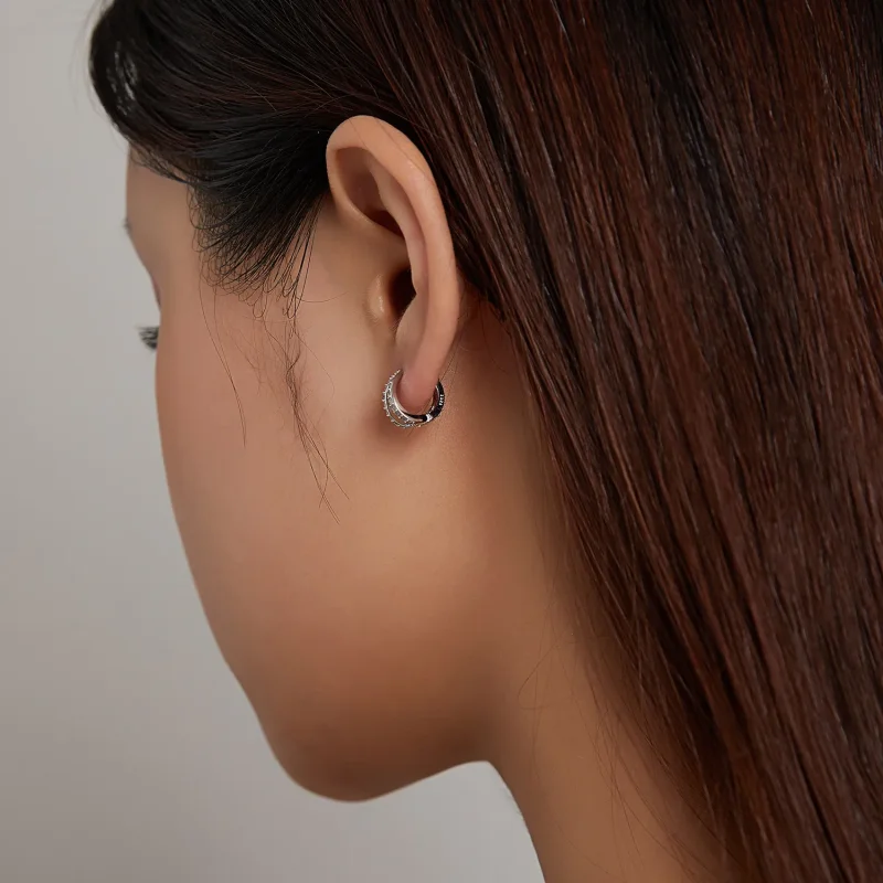 (bilde for) Pandora Style Moderne Hoop Øredobber for kvinner - SCE1187-A - Vis 6