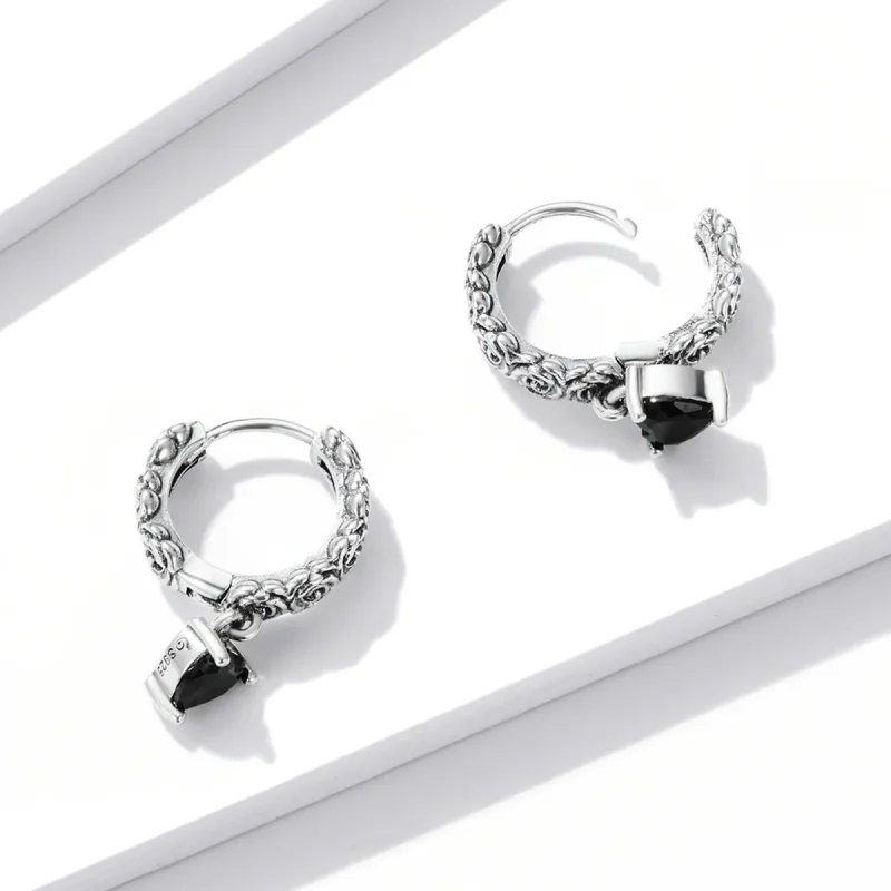(bilde for) Pandora Style Night Rose Hoop øredobber - BSE535 - Vis 2