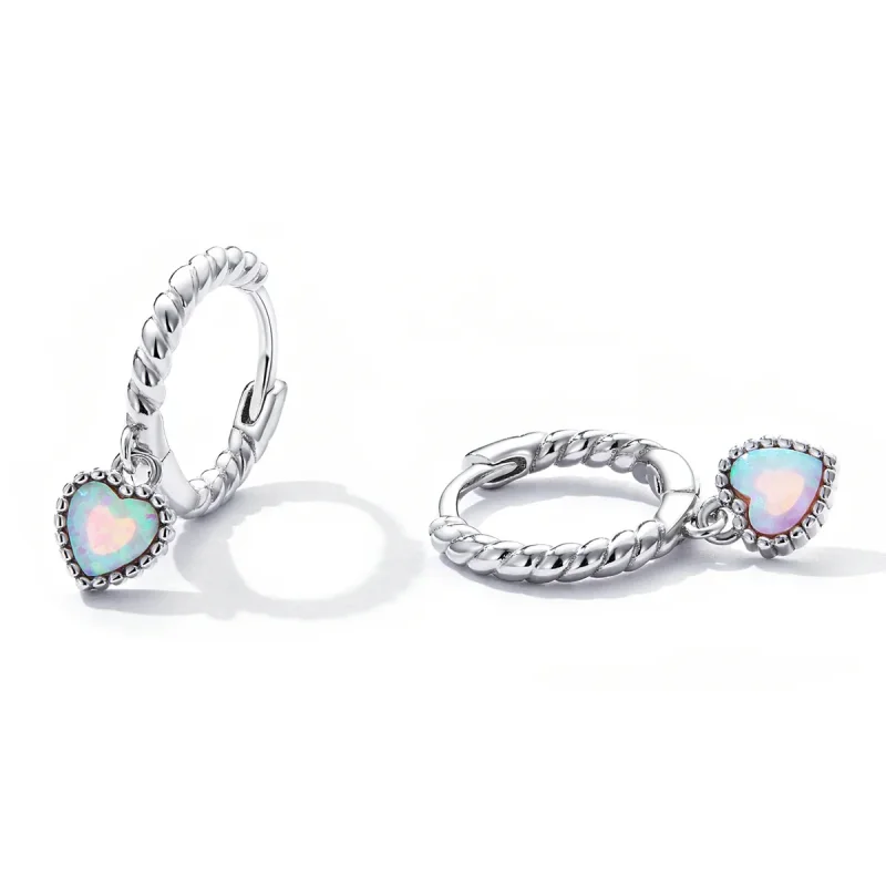 (bilde for) Pandora Style Opal Love Hoop øredobber - SCE1385 - Vis 2