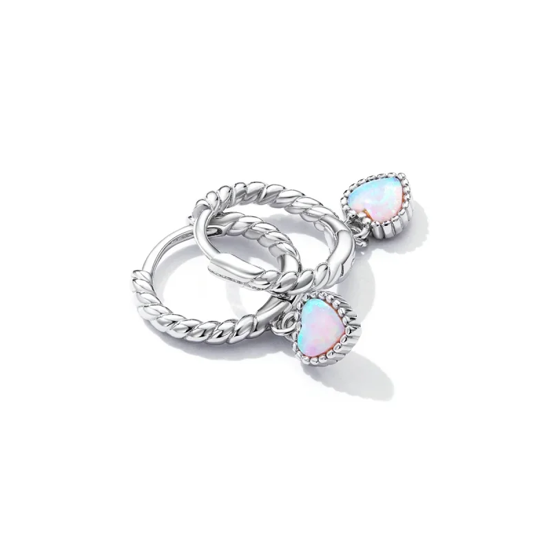 (bilde for) Pandora Style Opal Love Hoop øredobber - SCE1385 - Vis 3