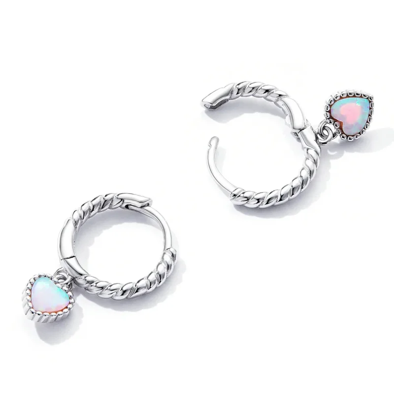 (bilde for) Pandora Style Opal Love Hoop øredobber - SCE1385 - Vis 4