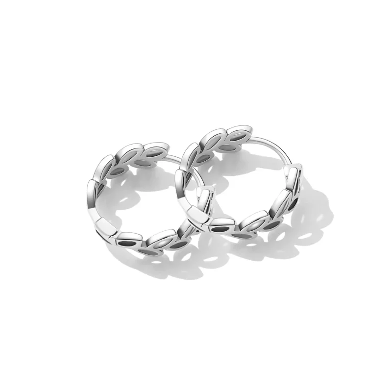 (bilde for) Pandora Style Openwork Out Leaves Hoop øredobber - SCE1461 - Vis 3