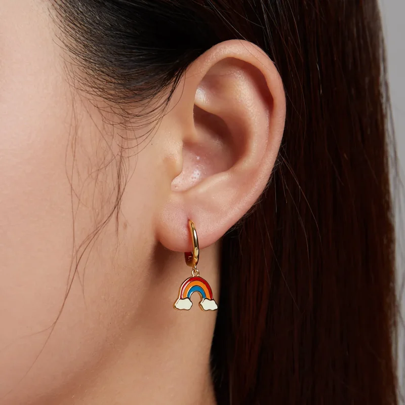 (bilde for) Pandora Style Pop Rainbow Hoop øredobber - SCE1238 - Vis 5