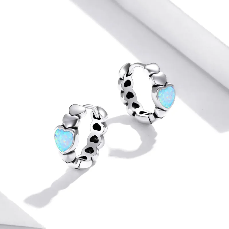 (bilde for) Pandora Style Rainbow Love Hoop øredobber - SCE1137 - Vis 2