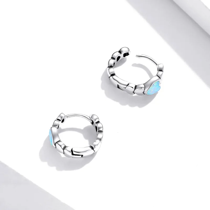 (bilde for) Pandora Style Rainbow Love Hoop øredobber - SCE1137 - Vis 3