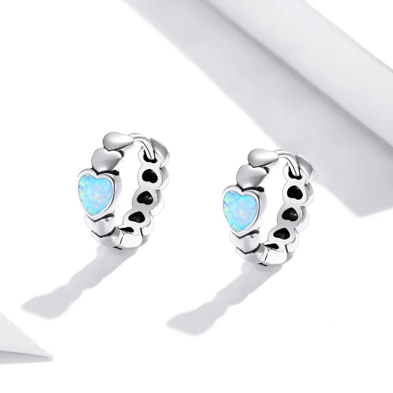 (bilde for) Pandora Style Rainbow Love Hoop øredobber - SCE1137 - Vis 4