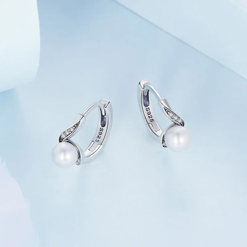 (bilde for) Pandora Style Shell Beads Hoop øredobber - BSE710 - Vis 3