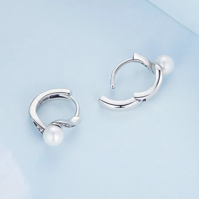 (bilde for) Pandora Style Shell Beads Hoop øredobber - BSE710 - Vis 4