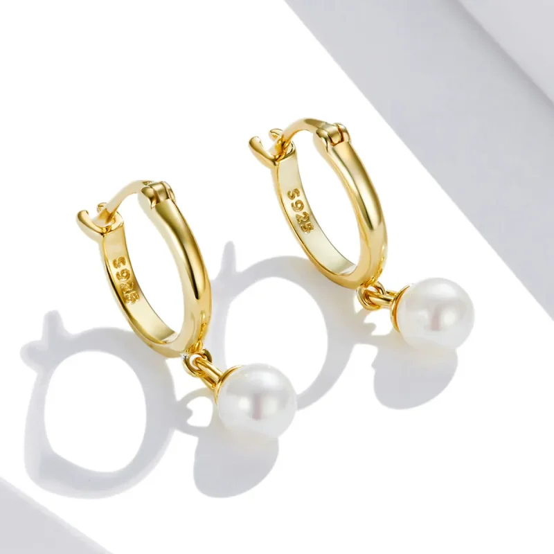 (bilde for) Pandora Style Shell Beads Hoop øredobber - SCE1257 - Vis 3