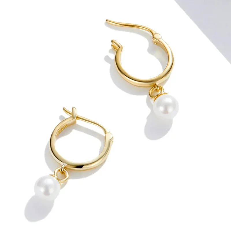 (bilde for) Pandora Style Shell Beads Hoop øredobber - SCE1257 - Vis 4