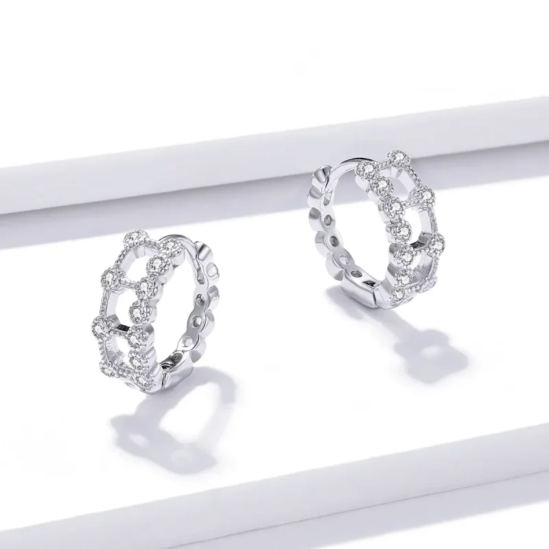(bilde for) Pandora Style Simple Double Layer Hoop øredobber - BSE458 - Vis 3