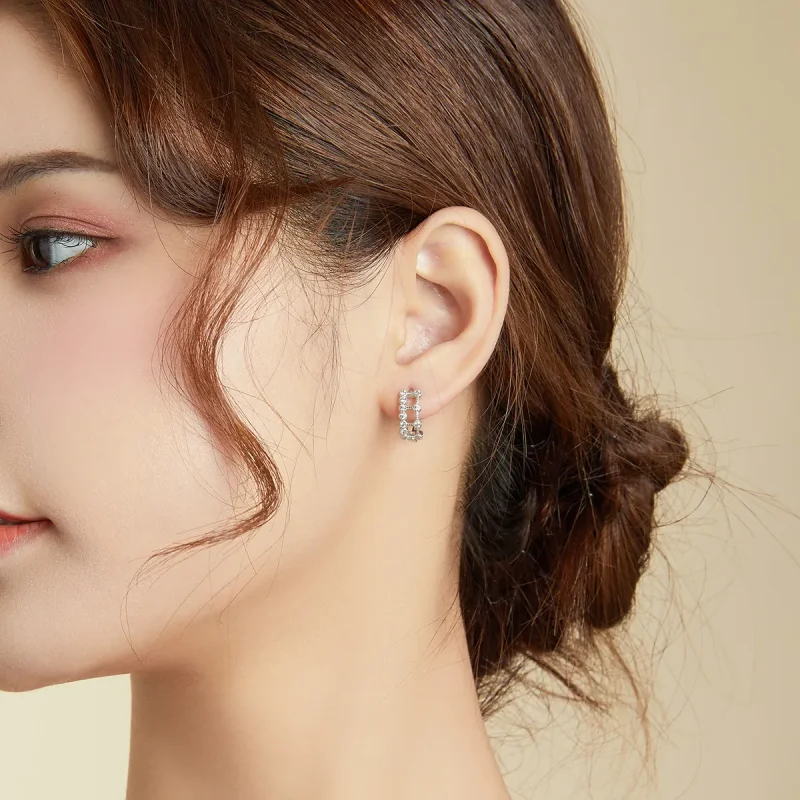 (bilde for) Pandora Style Simple Double Layer Hoop øredobber - BSE458 - Vis 6