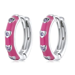 (bilde for) Pandora Style Simple Love Hoop øredobber - BSE595