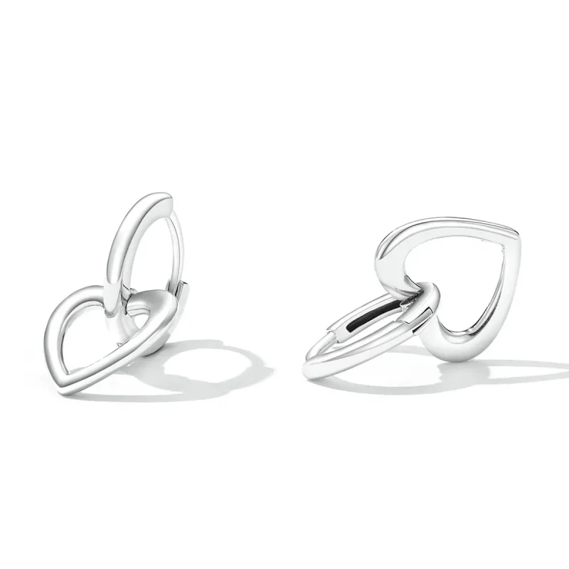 (bilde for) Pandora Style Simple Love Hoop øredobber - SCE1394 - Vis 3