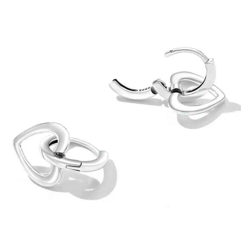 (bilde for) Pandora Style Simple Love Hoop øredobber - SCE1394 - Vis 4