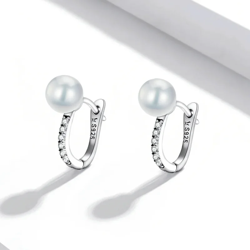 (bilde for) Pandora Style Simple Shell Beads Hoop øredobber - SCE1288 - Vis 2