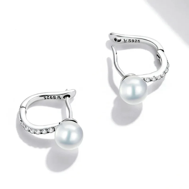 (bilde for) Pandora Style Simple Shell Beads Hoop øredobber - SCE1288 - Vis 4
