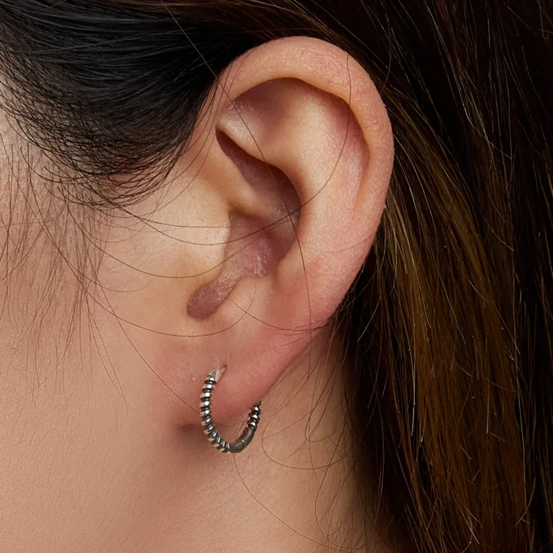 (bilde for) Pandora Style Simple Thread Hoop øredobber - SCE1423 - Vis 7