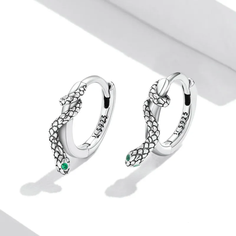 (bilde for) Pandora Style Spirit Snake Hoop øredobber - SCE1357 - Vis 2
