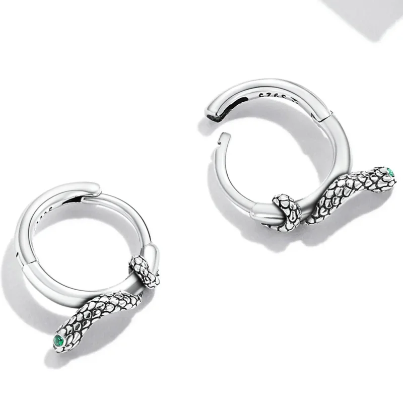 (bilde for) Pandora Style Spirit Snake Hoop øredobber - SCE1357 - Vis 4