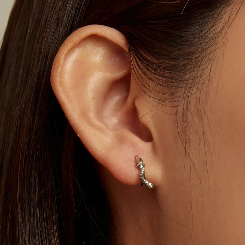 (bilde for) Pandora Style Spirit Snake Hoop øredobber - SCE1357 - Vis 5