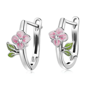 (bilde for) Pandora Style Spring Cherry Blossoms Hoop øredobber - SCE1287