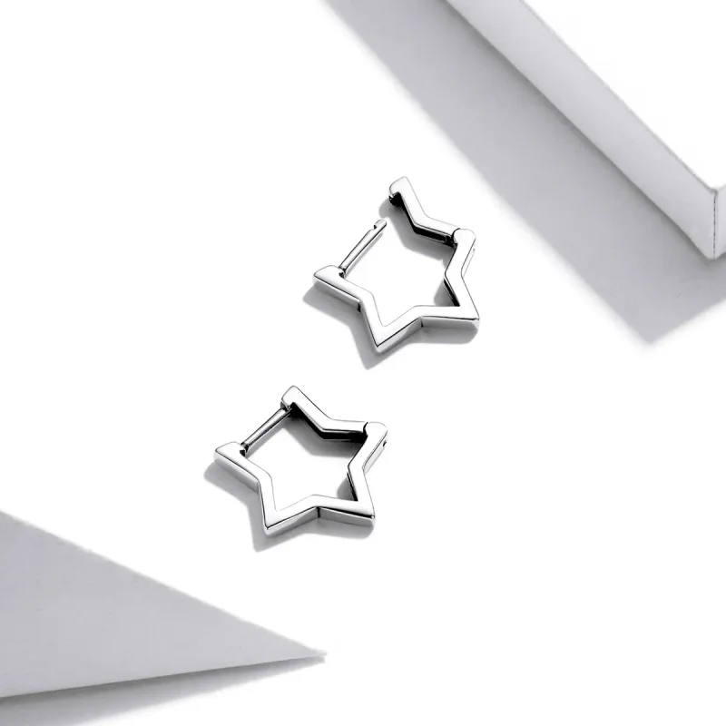 (bilde for) Pandora Style Star Shape Hoop øredobber - SCE1136 - Vis 2