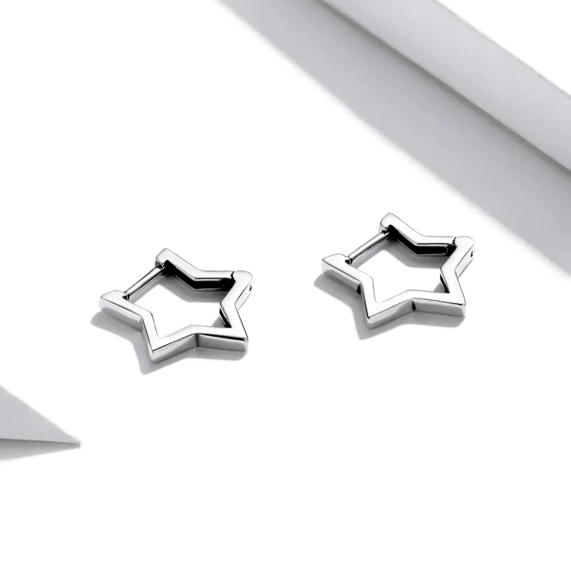 (bilde for) Pandora Style Star Shape Hoop øredobber - SCE1136 - Vis 4