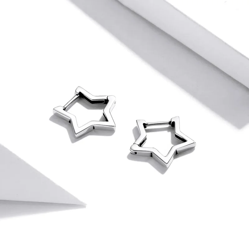 (bilde for) Pandora Style Star Shape Hoop øredobber - SCE1136 - Vis 5