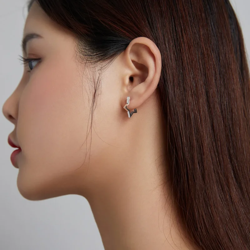 (bilde for) Pandora Style Star Shape Hoop øredobber - SCE1136 - Vis 8