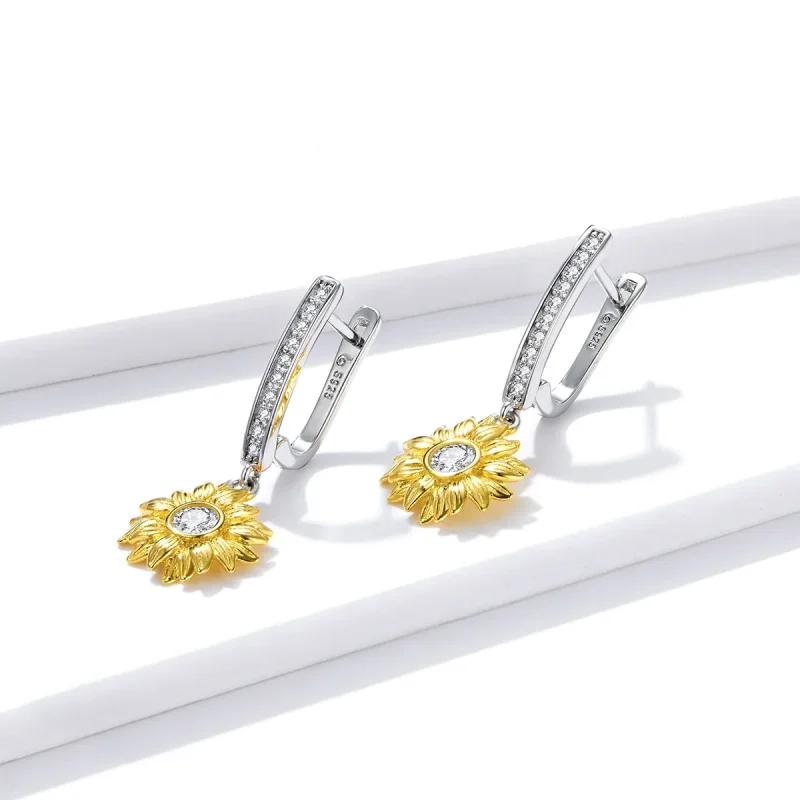 (bilde for) Pandora Style Sun Flower Hoop øredobber - BSE469 - Vis 2