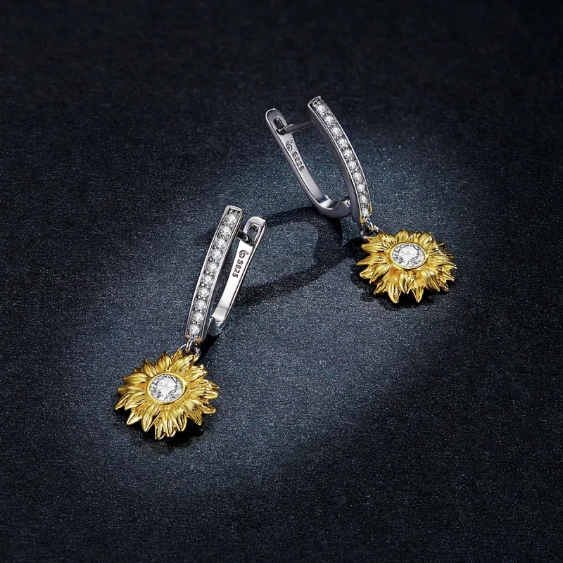 (bilde for) Pandora Style Sun Flower Hoop øredobber - BSE469 - Vis 5