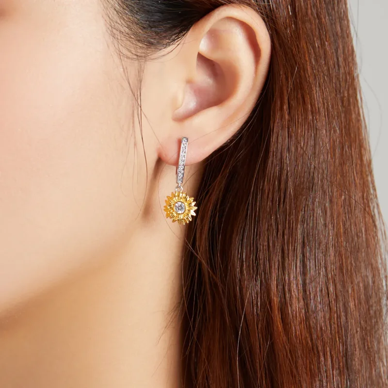 (bilde for) Pandora Style Sun Flower Hoop øredobber - BSE469 - Vis 6