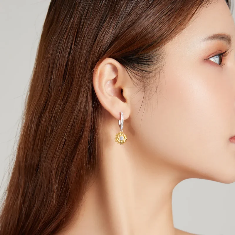 (bilde for) Pandora Style Sun Flower Hoop øredobber - BSE469 - Vis 7