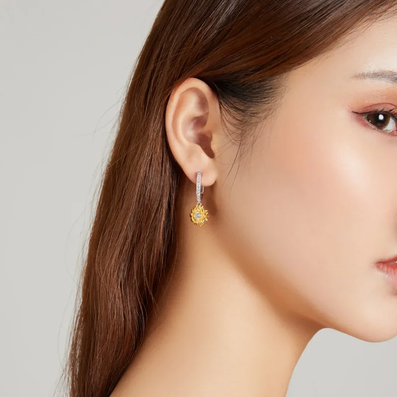 (bilde for) Pandora Style Sun Flower Hoop øredobber - BSE469 - Vis 8
