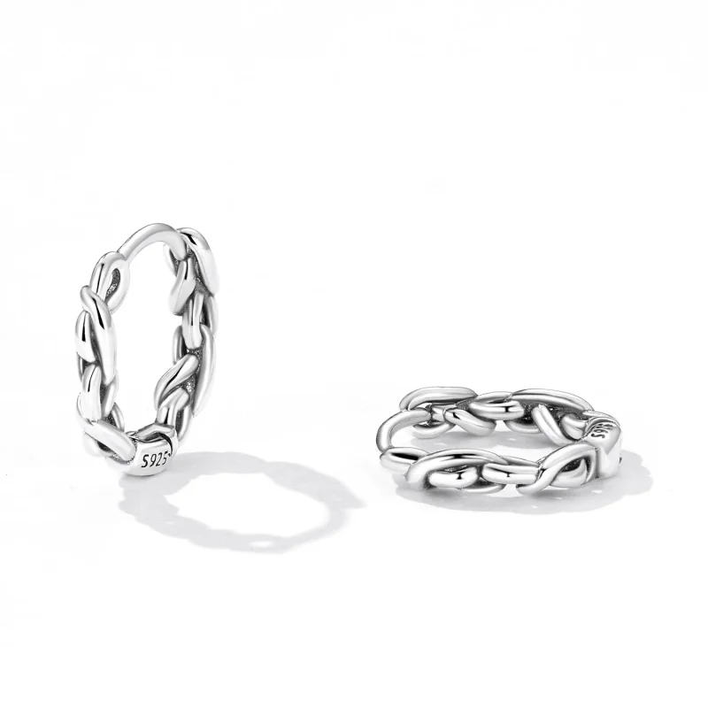 (bilde for) Pandora Style Twisted Rope Hoop øredobber - SCE1432 - Vis 2