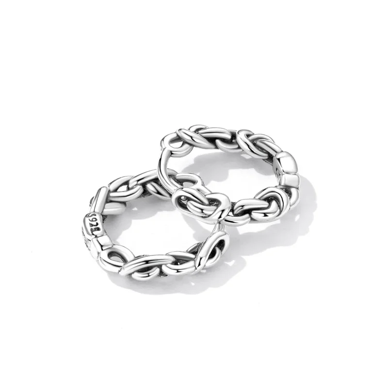 (bilde for) Pandora Style Twisted Rope Hoop øredobber - SCE1432 - Vis 3