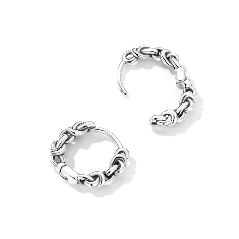 (bilde for) Pandora Style Twisted Rope Hoop øredobber - SCE1432 - Vis 4